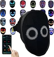 Depointer Life LED Shining Mask: App-Controlled, Gesture-Sensitive, Customizable Light-Up Face Mask for Parties & Raves