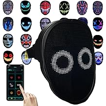 Depointer Life Led Mask with Rechargeable Bluetooth-compatible App Controlled, Customizable led mask, Lighted Face Transforming Mask, unisex-Adult