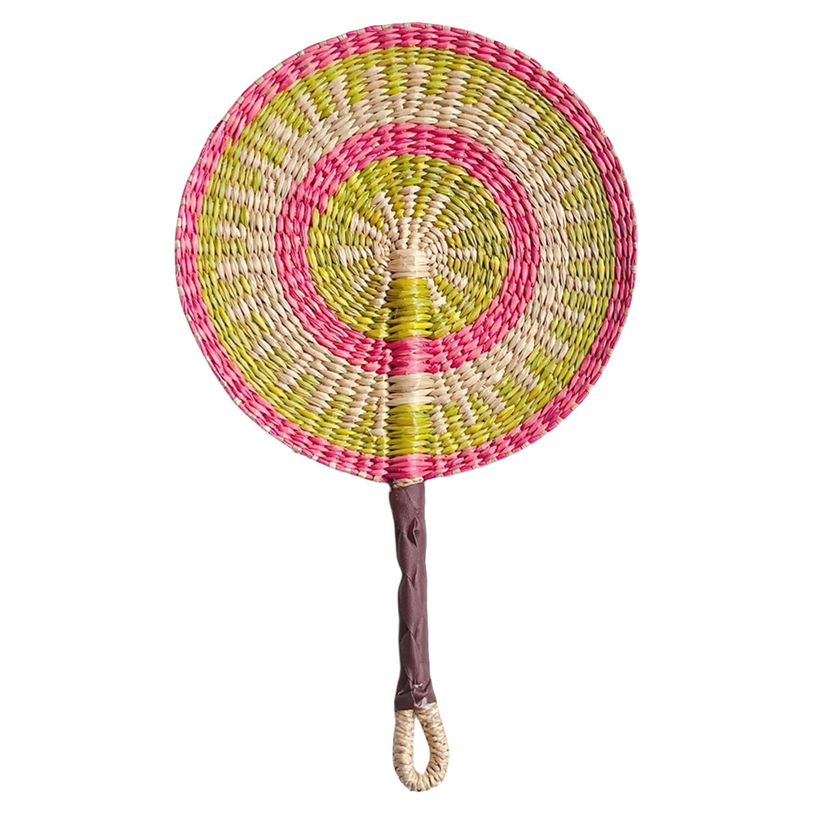 FGDTREE Handheld Woven Straw Fan Handwoven Grass Fan Cooling Hanging Home Wall Decorations Handwoven Grass