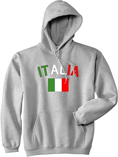 Kings Of NY Sudadera con capucha Italia con bandera de fútbol italiano para hombre