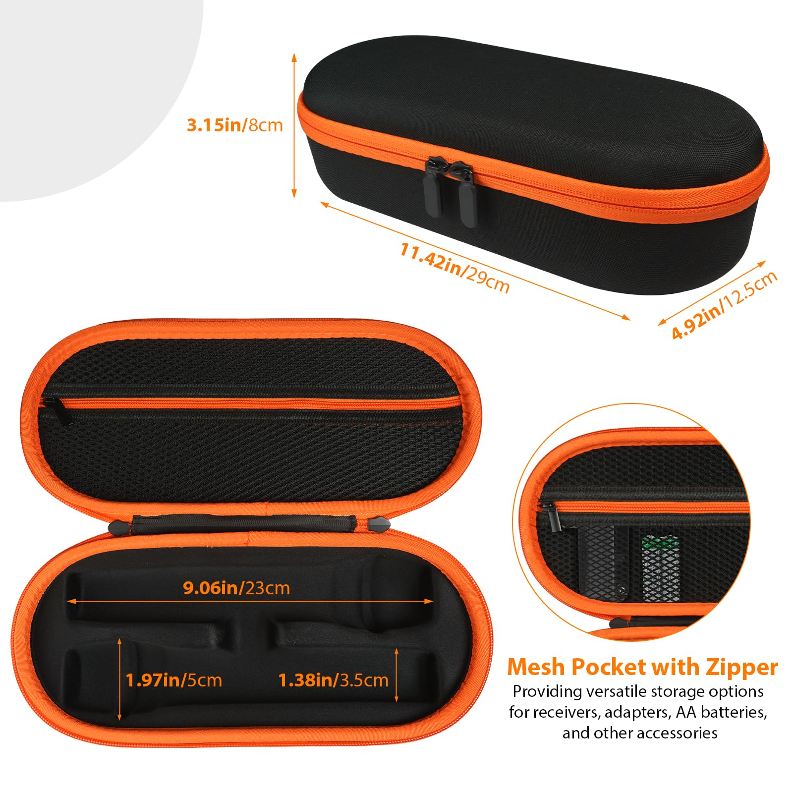Custodia per microfono wireless compatibile con sistema di microfoni JBL Wireless 2, custodia da trasporto per doppio microfono, borsa da viaggio per ricevitore, batterie e adattatore, karaoke