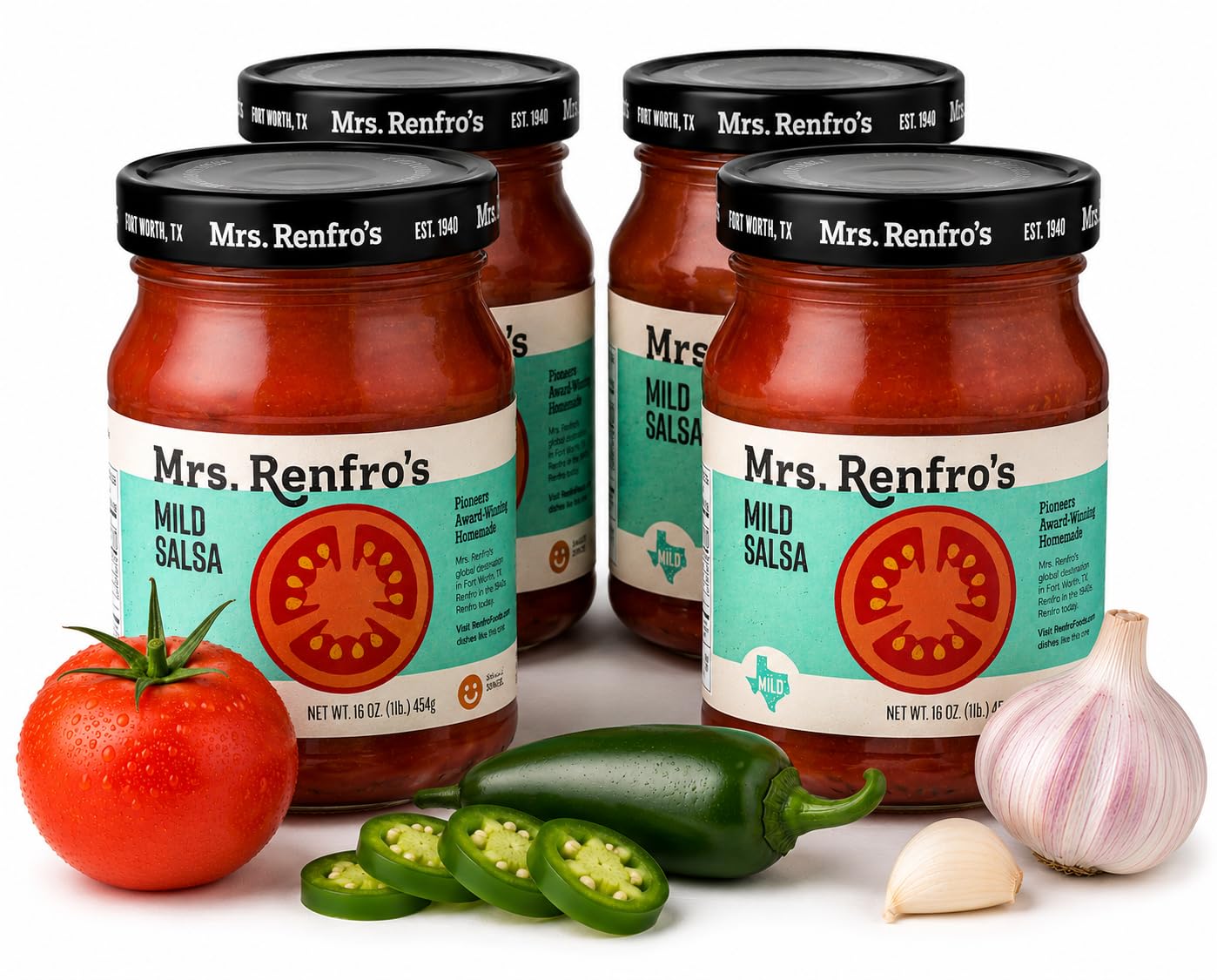Amazon.com: Mrs. Renfro's Mild Salsa, 16 oz Jars (Pack of 4