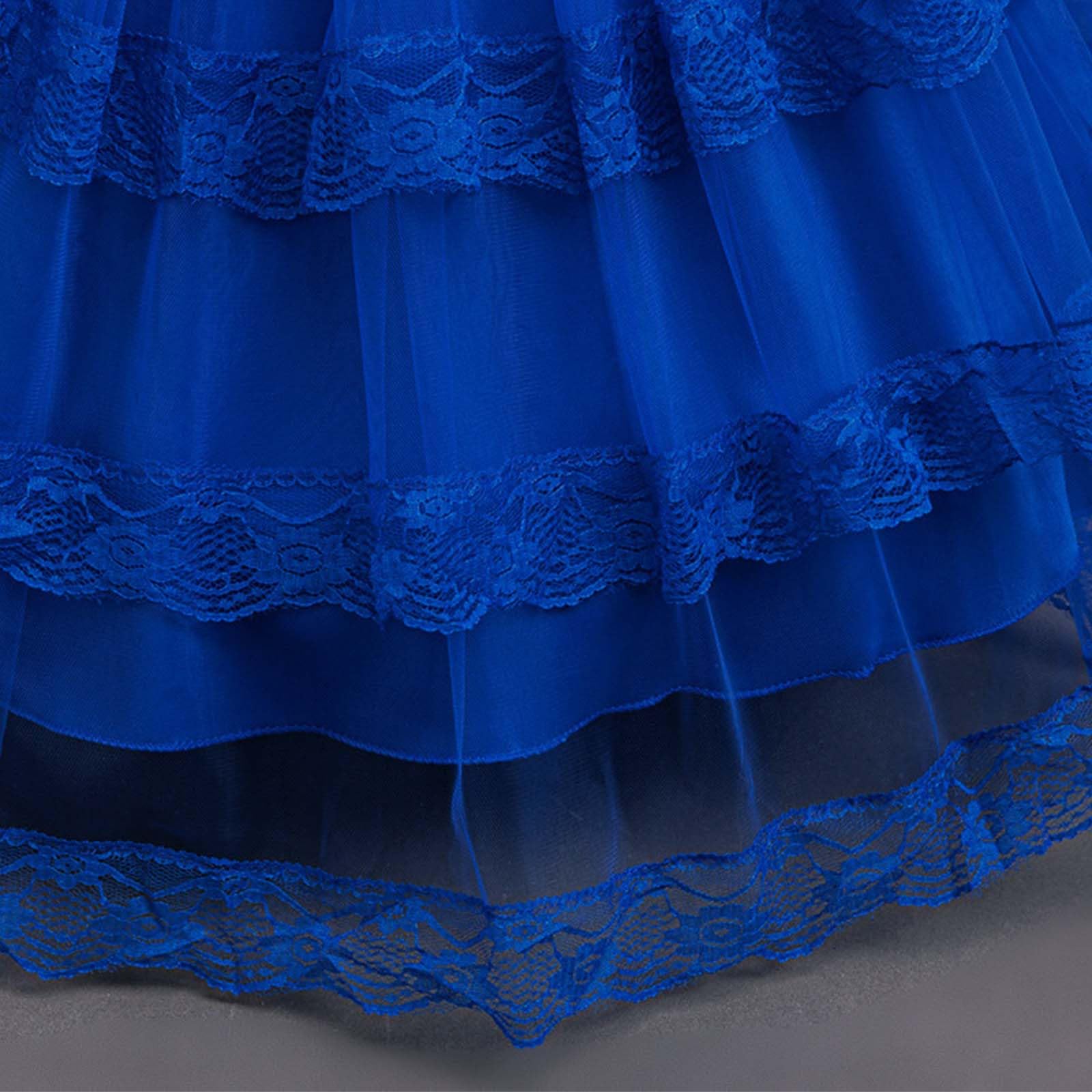 Generisch Festliches Kleid MäDchen - Elegantes Partykleid für Kleinkinder Leichtes mehrlagiges Mesh-Kleid mit vollständig gefüttertem Oberteil weicher Satinschärpe