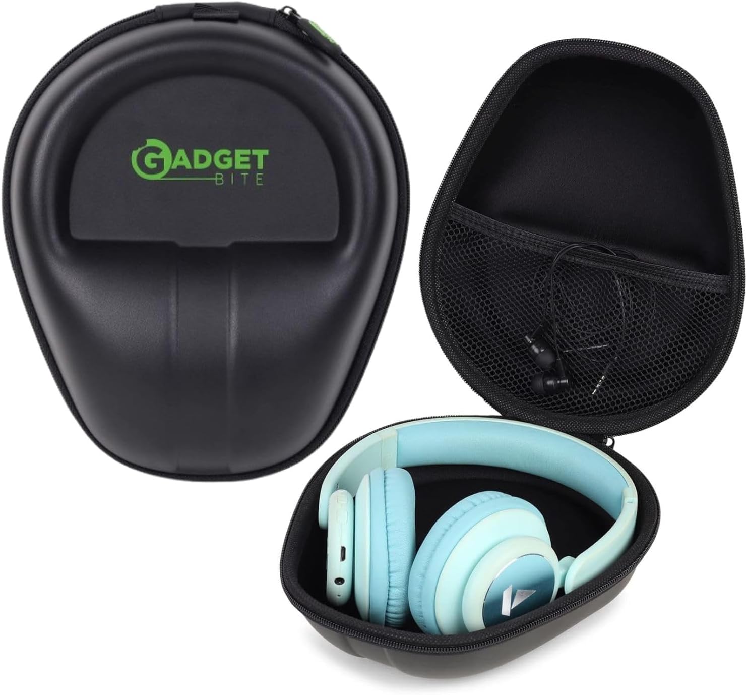 GadgetBite Headphone Vinyl Carrying EVA Case Earpads Storage Bag Headphone Pouch Portable Anti-Pressure Compatible for Boat 550/Sony WH C510/Flix X1/Sony CH710n/Hyperx Cloud Cases (Black)