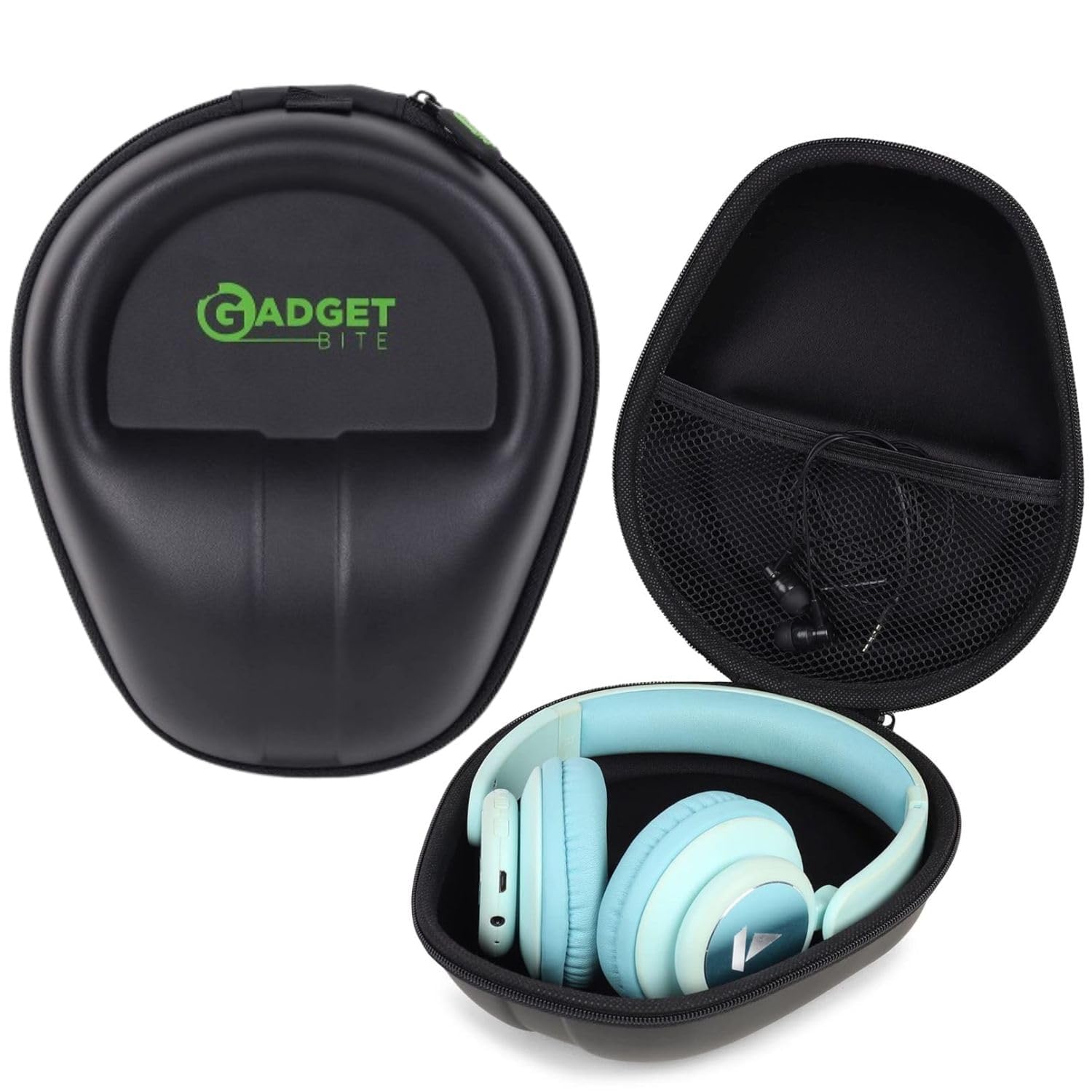GadgetBite Headphone Vinyl Carrying EVA Case Earpads Storage Bag Headphone Pouch Portable Anti-Pressure Compatible for Boat 550/Sony WH C510/Flix X1/Sony CH710n/Hyperx Cloud Cases (Black)