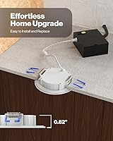 Vista 3 de Sunco - Paquete de 12 luces LED empotrables de 3 pulgadas, iluminación de techo ultrafina, 500 LM, 8 W (equivalente a 50 W), seleccionable