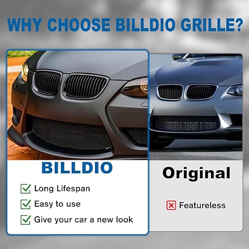 Miniatura 213 de Rejilla frontal negra brillante compatible con BMW Serie 3 G20 2019 2020 2021 2022 316i 318i 320i 328i 330i 330i 335i 340i Doble lamas negro