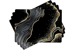 Black Faux Leather Placemats Set of 4 - the Upscale Dining Table companion