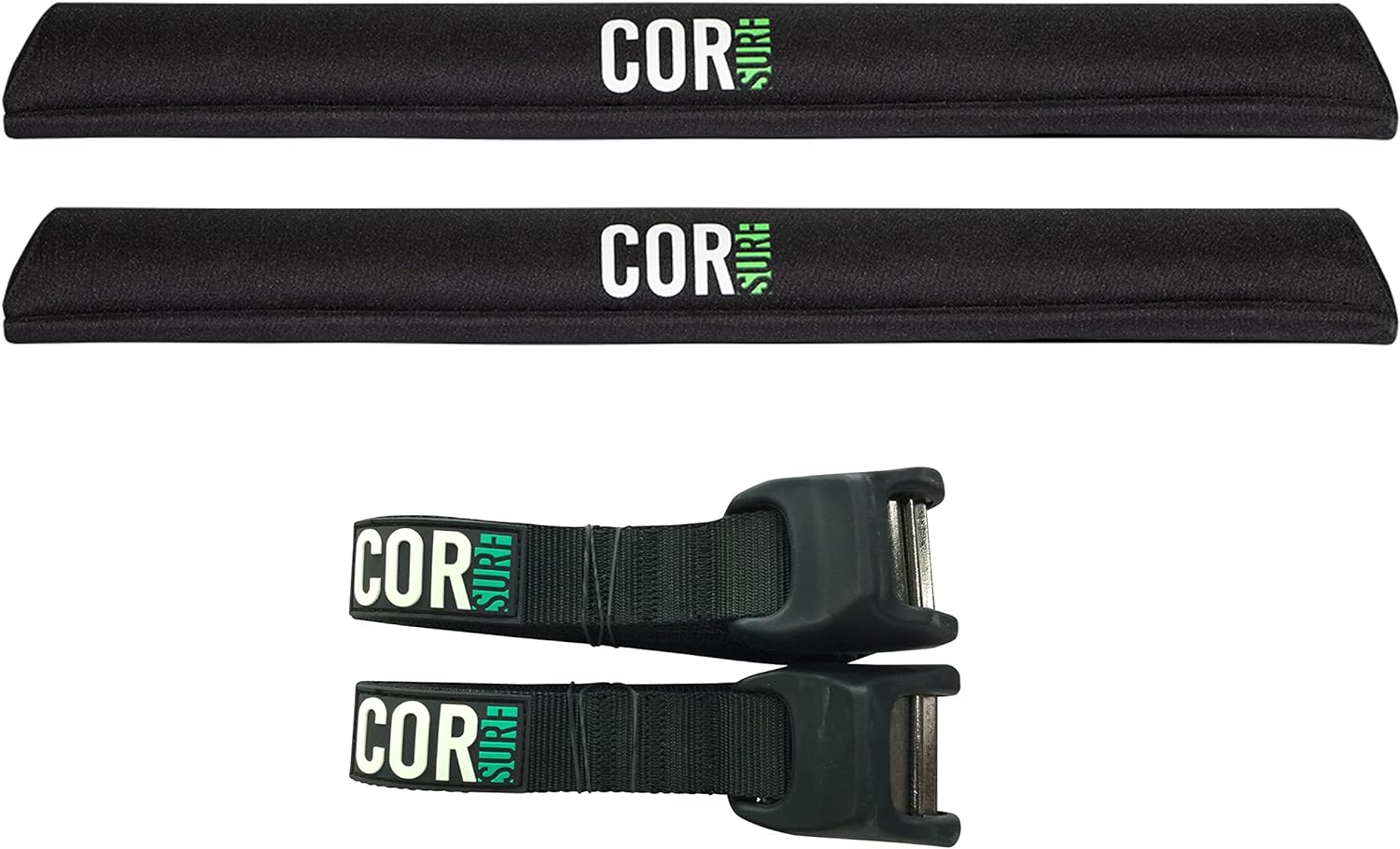 Aero Roof Rack Pads and Premium Scratch Resistant Silicone Buckle Tie Down Straps for Surf, SUP, Kayak and Canoe (28″ Large) by COR Surf Aero Roof Rack Pads and Premium Scratch Resistant Silicone Buckle Tie Down Straps for Surf, SUP, Kayak and Canoe (28″ Large) by COR Surf