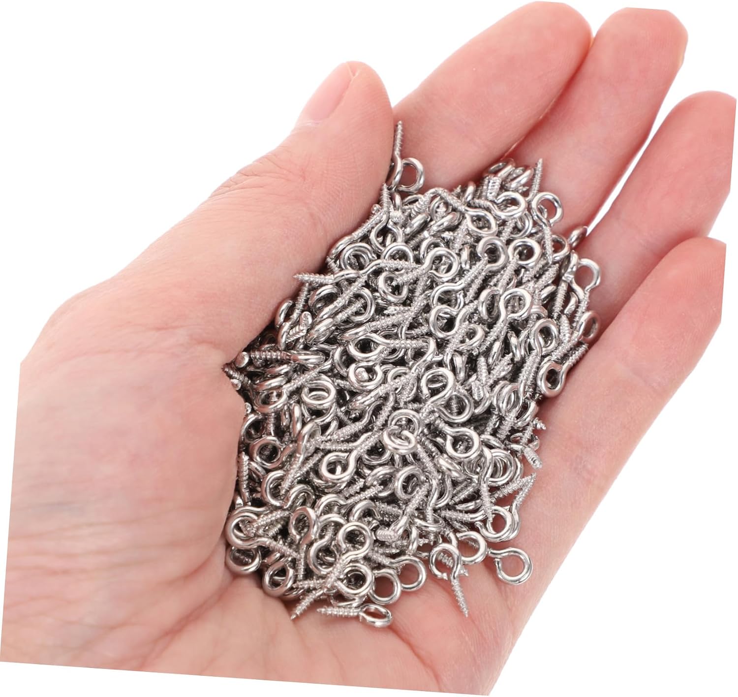 PRETYZOOM 600pcs Small Screw Eye Pins Hooks 10mm Iron Metal Eyelet Craft Screws for Jewelry Making and DIY Beads Pendants Secure Hanging Solution