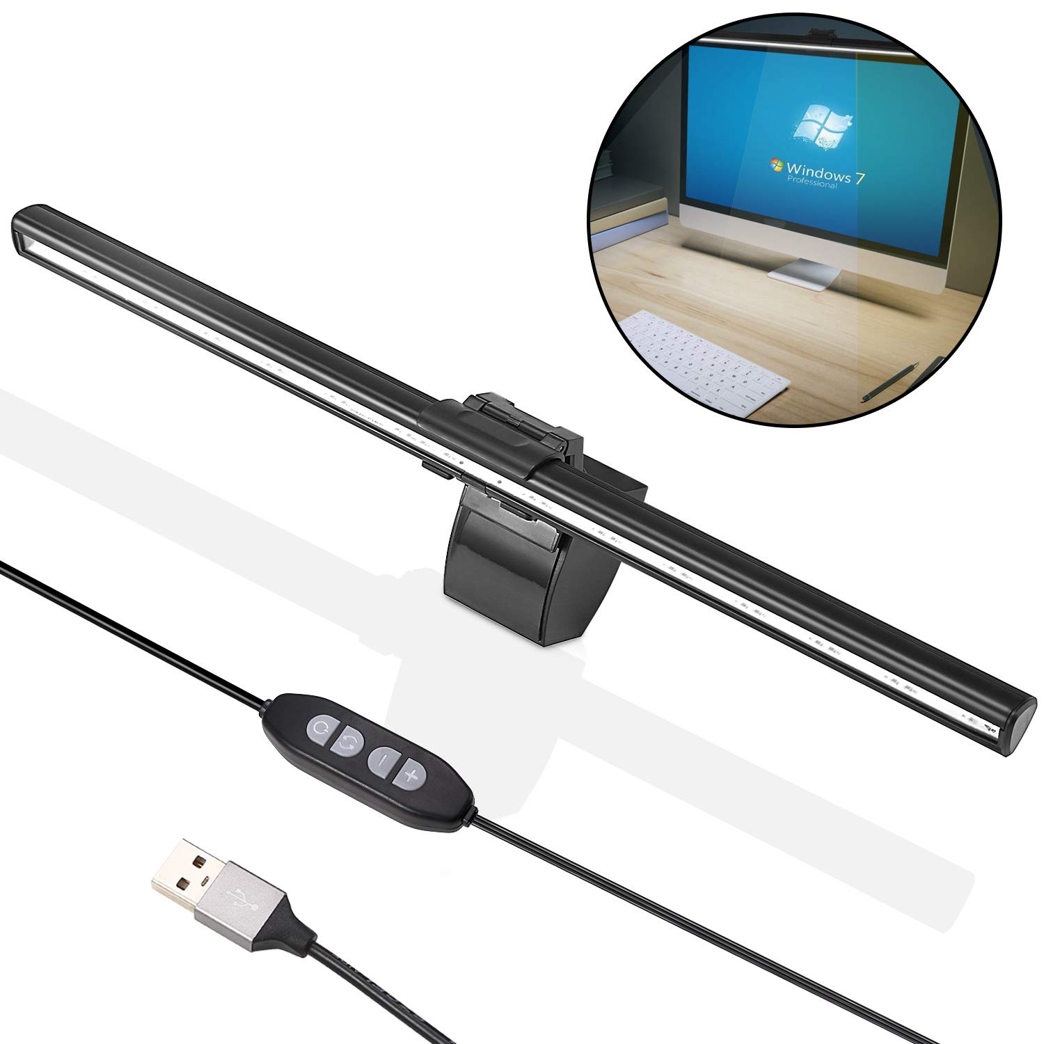 Buy Computer Monitor Light YISUN Screen EReading LED Task Lamp, USB Powered Monitor Clamp