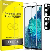 JETech Película de Vidro Temperado para Samsung Galaxy S20 FE 6,5 Polegadas com Protetor Lente Câmera, Compatível Identificação Impressão Digital, HD Transparente, 2 Pacotes Cada