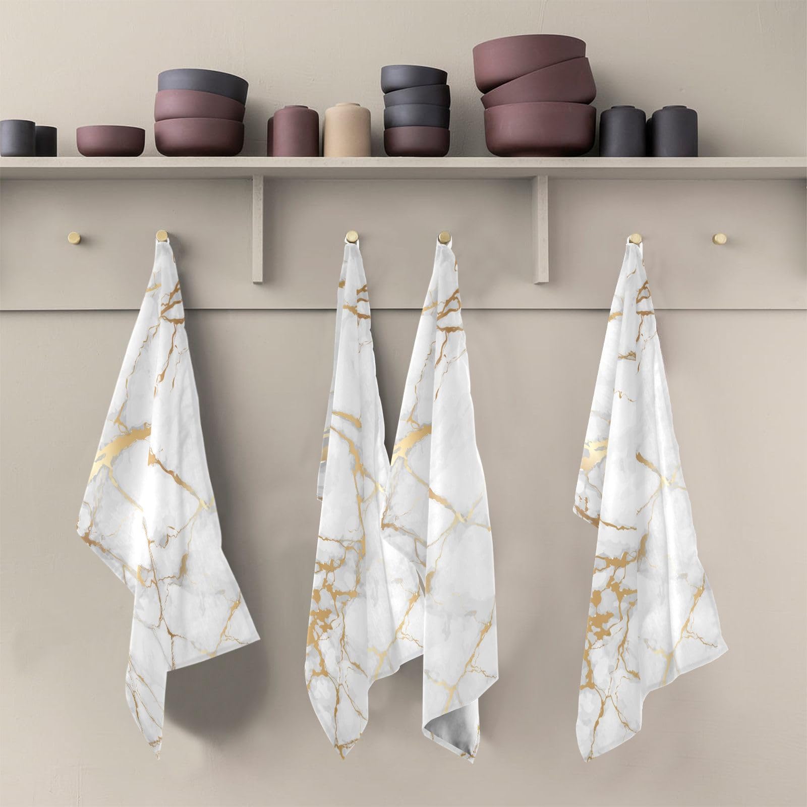Julie Julsen® Bio handdoekenset, 6 handdoeken verkrijgbaar in 32 kleuren, zacht en absorberend, natuurlijk wit, 50 x 100 cm