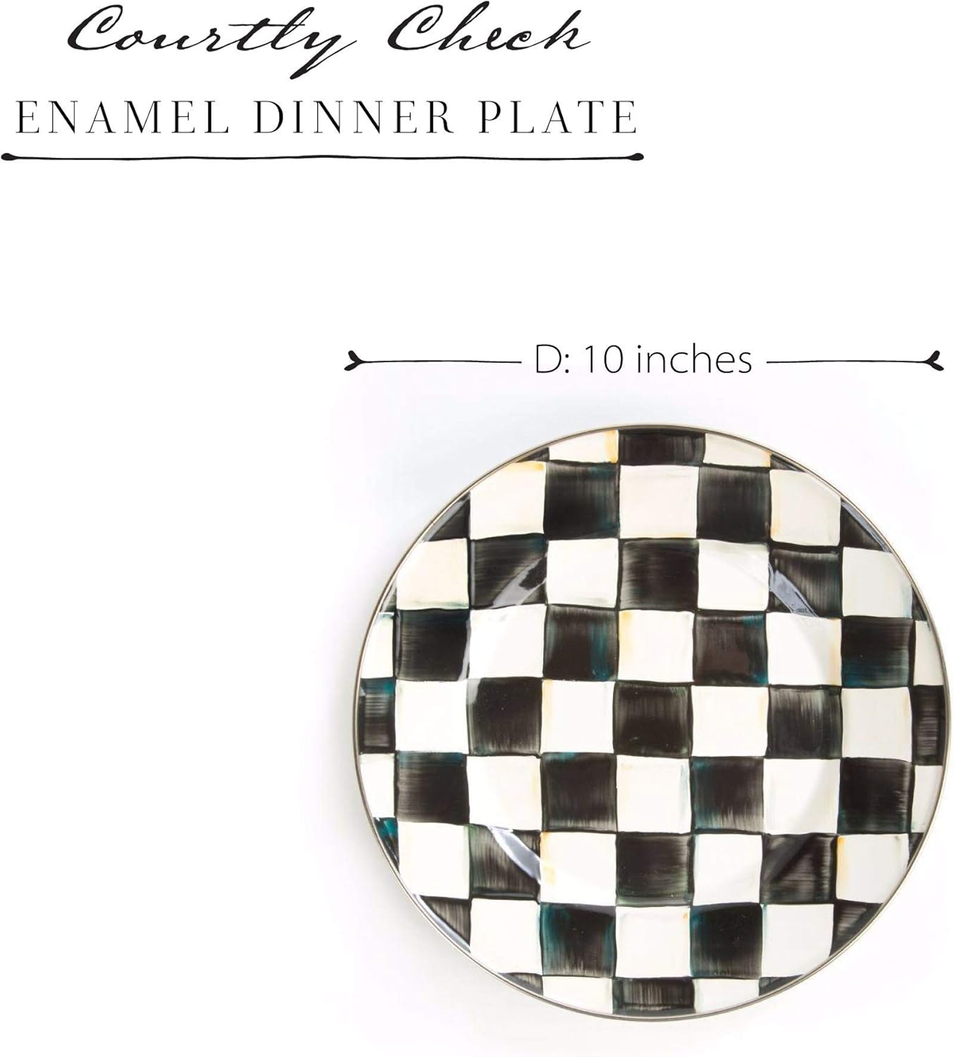 Suреr Dеаl Prоduсt MacKenzie-Childs Courtly Check Dinner Plate, Round 10-Inch Dining Plate, Enamel Kitchenware Line Bеѕt Dеаl 🛒 MacKenzie-Childs Courtly Check Dinner Plate, Round 10-Inch Dining Plate, Enamel Kitchenware Line