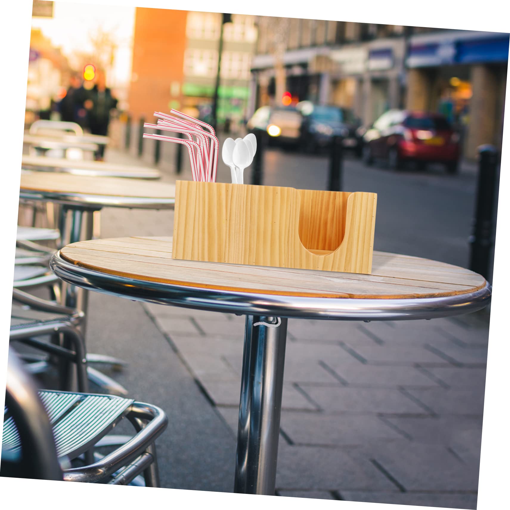 Cabilock Organizer Aufbewahrungsbox Kaffeebar mit Fächern zur Aufbewahrung von Kaffeezubehör und Tee Einfacher Stil Beige für Kaffeestation Am Tresen