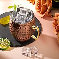 Vista 6 de Tessco Juego de 12 Tazas Moscow Mule de 16 oz, Juego de Tazas de Cobre, Tazas de Acero Inoxidable Plateadas en Cobre Martillado 304 para Bebidas