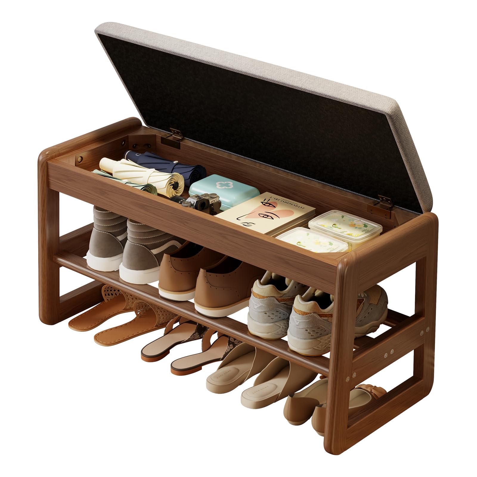 Photo 1 of AQIMUELE Shoe Rack Bench with Flip-Top Storage