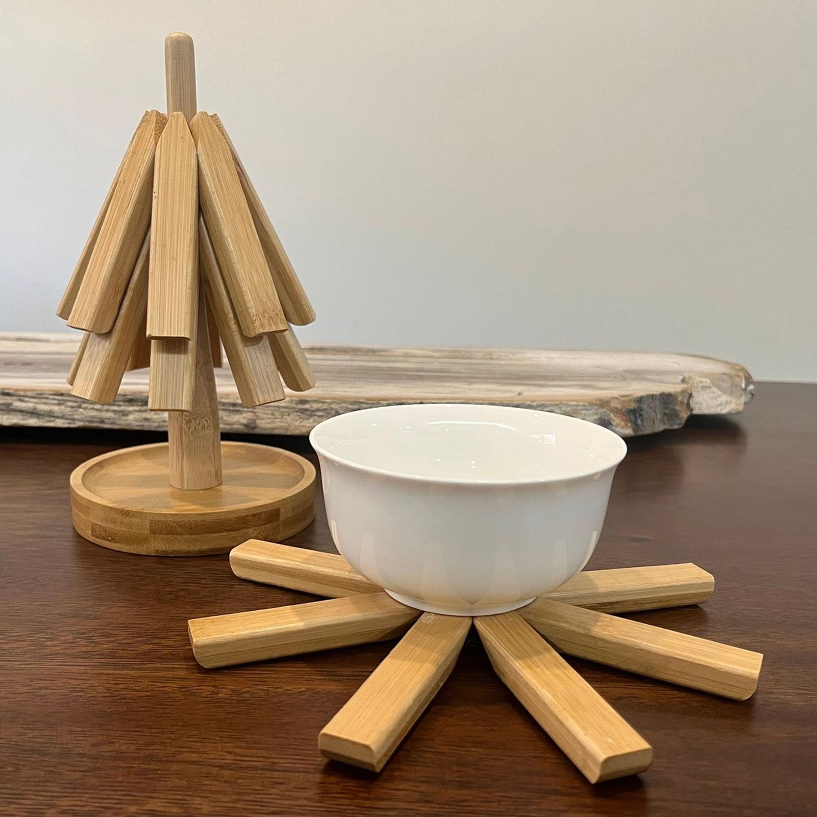 Crivets en bois pour assiettes chaudes, dessous de plat en bois avec