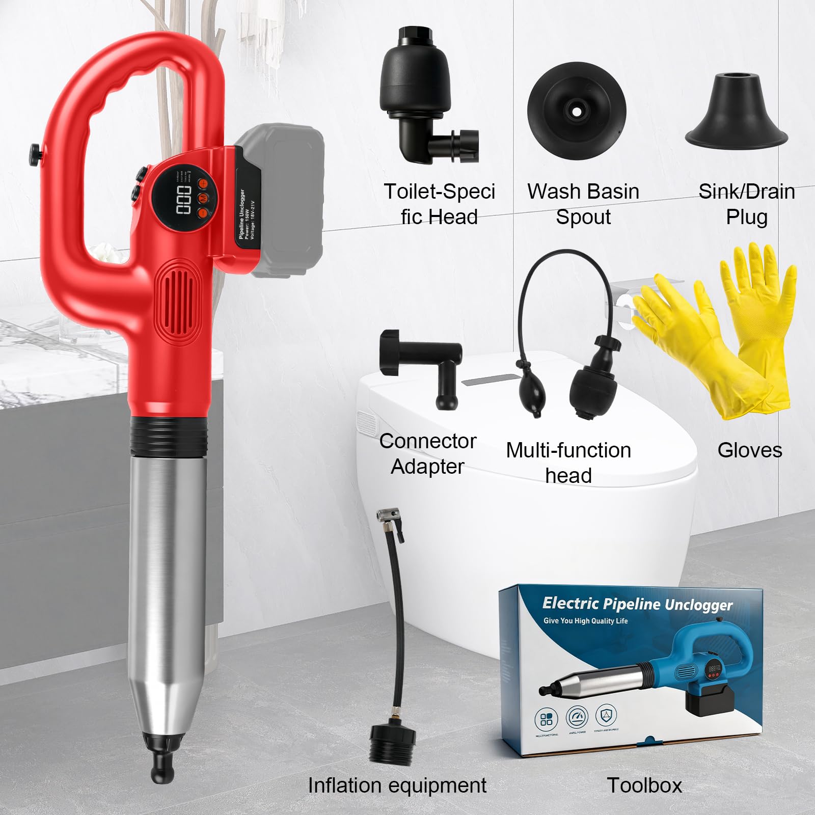 Déboucheur sans fil pour Milwaukee 18V batterie (sans batterie)