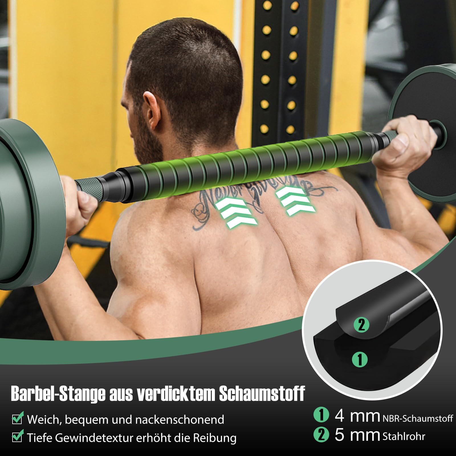 COSTWAY Zestaw hantli 4 w 1, 20 kg, zestaw hantli regulowanych, w tym hantle ze sztucznego hantla, długie hantle kettlebells i pompki, zestaw hantli z rurą łączącą do treningu siłowego, domu, na
