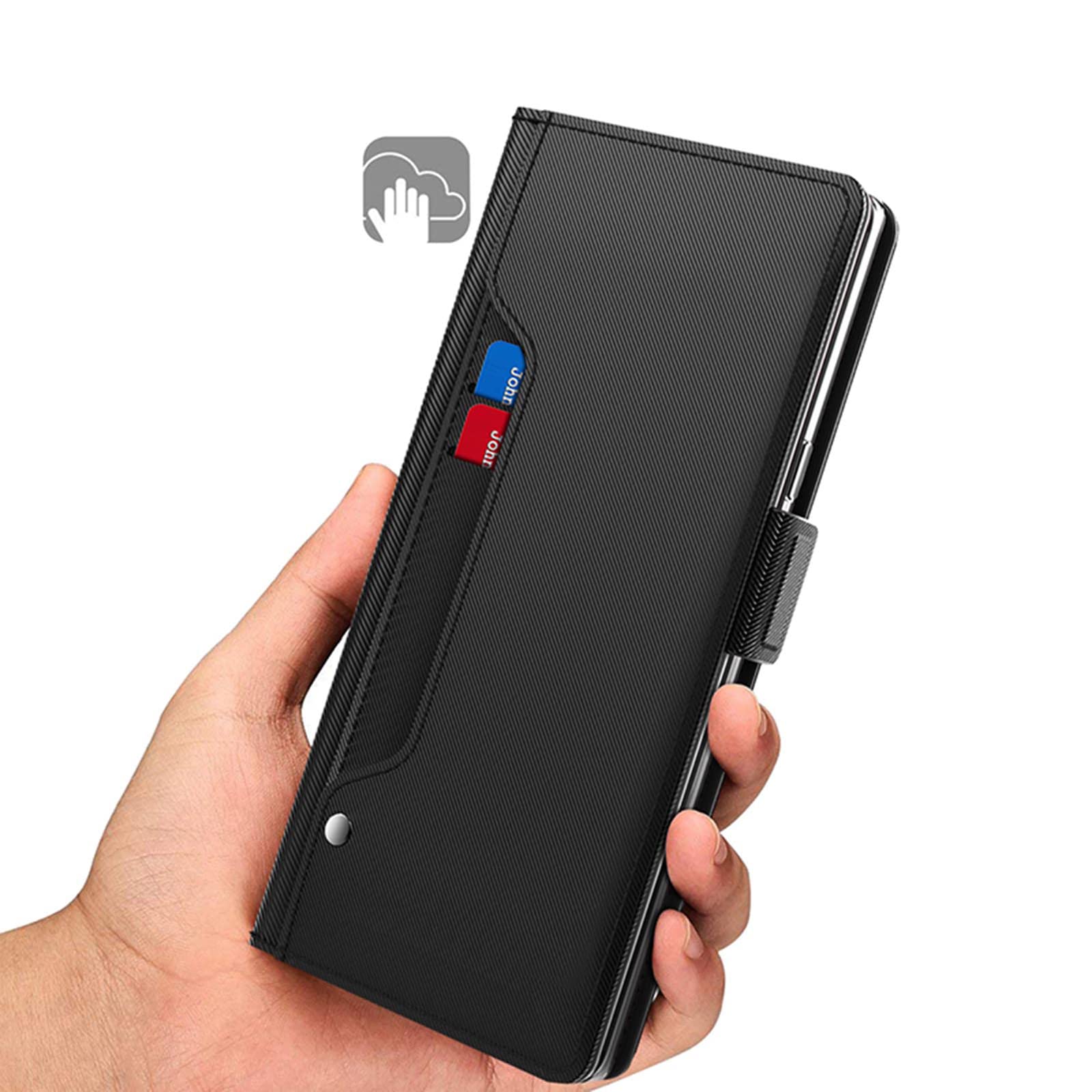 Cover a Libro per Huawei Mate 50 Pro, Custodia Portafoglio Magnetica in Pelle PU con Slot per Schede Supporto Stand Flip Folio Case per Huawei Mate 50 Pro,Black