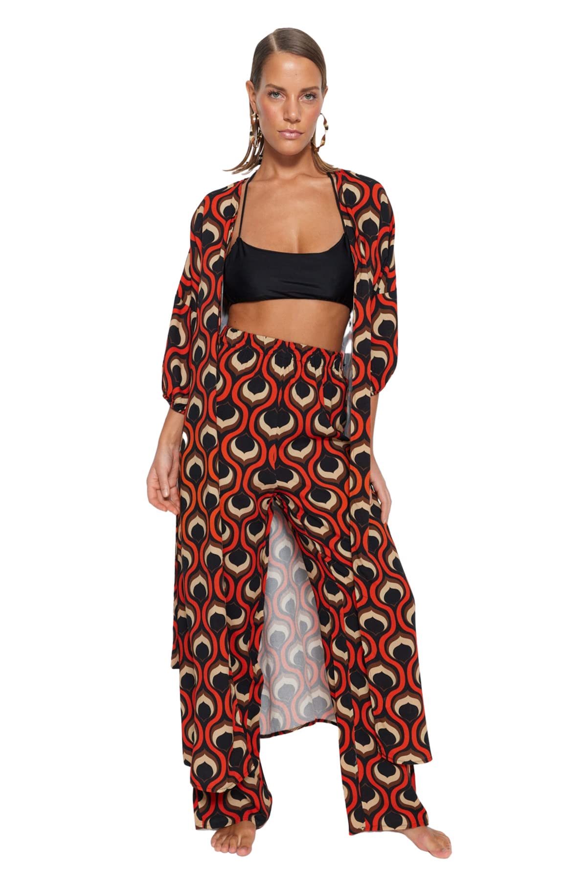 Trendyol Damen Sehr Bunt Kimono & Kaftan – Mehrfarbig – Regular, 36