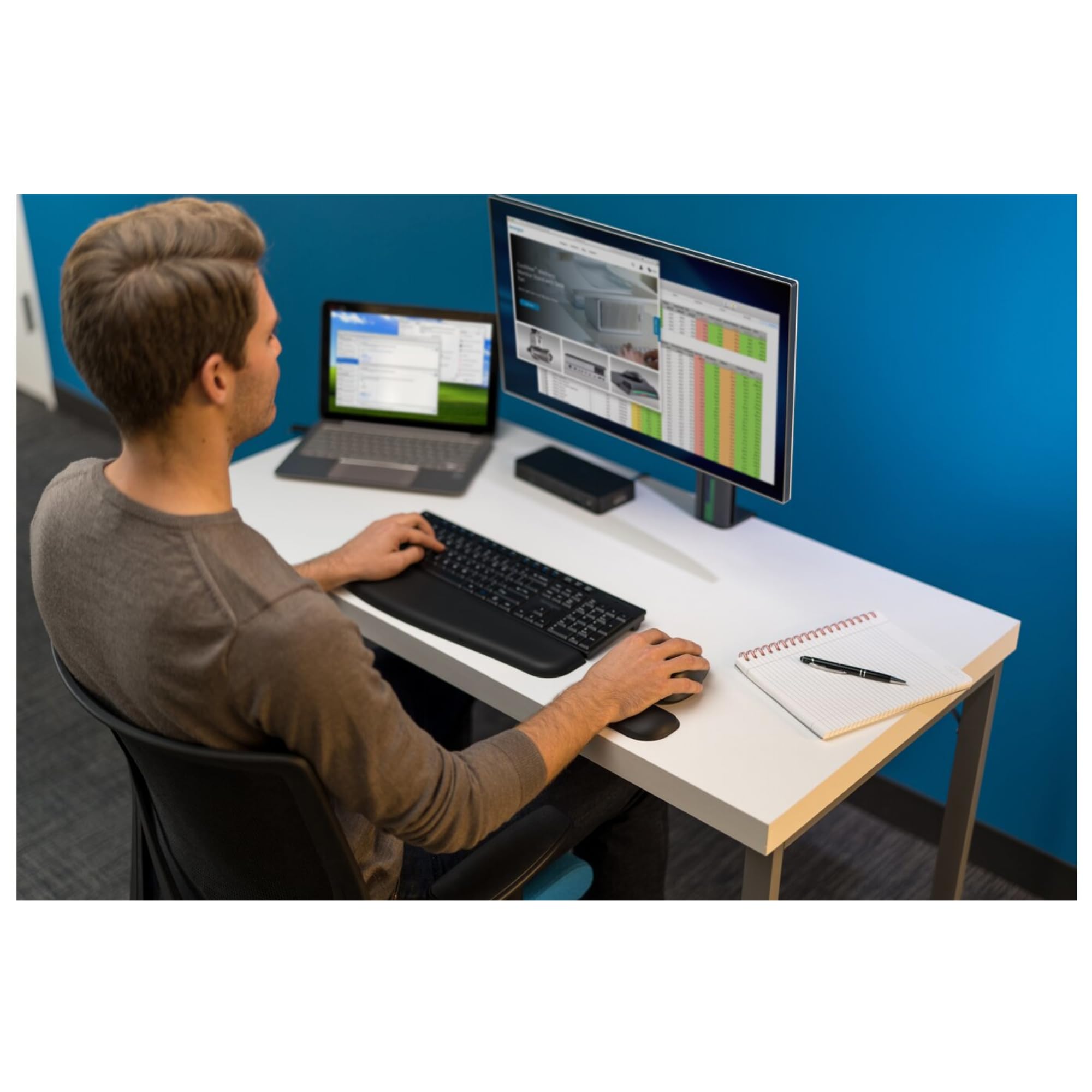 Kensington K72370EU Ratón Inalámbrico Ergonómico ProFit de Tamaño Normal, Con Sensor Óptico y DPI Ajustable, Para Portátil, Ordenador, PC, Macbook, Notebook, Negro