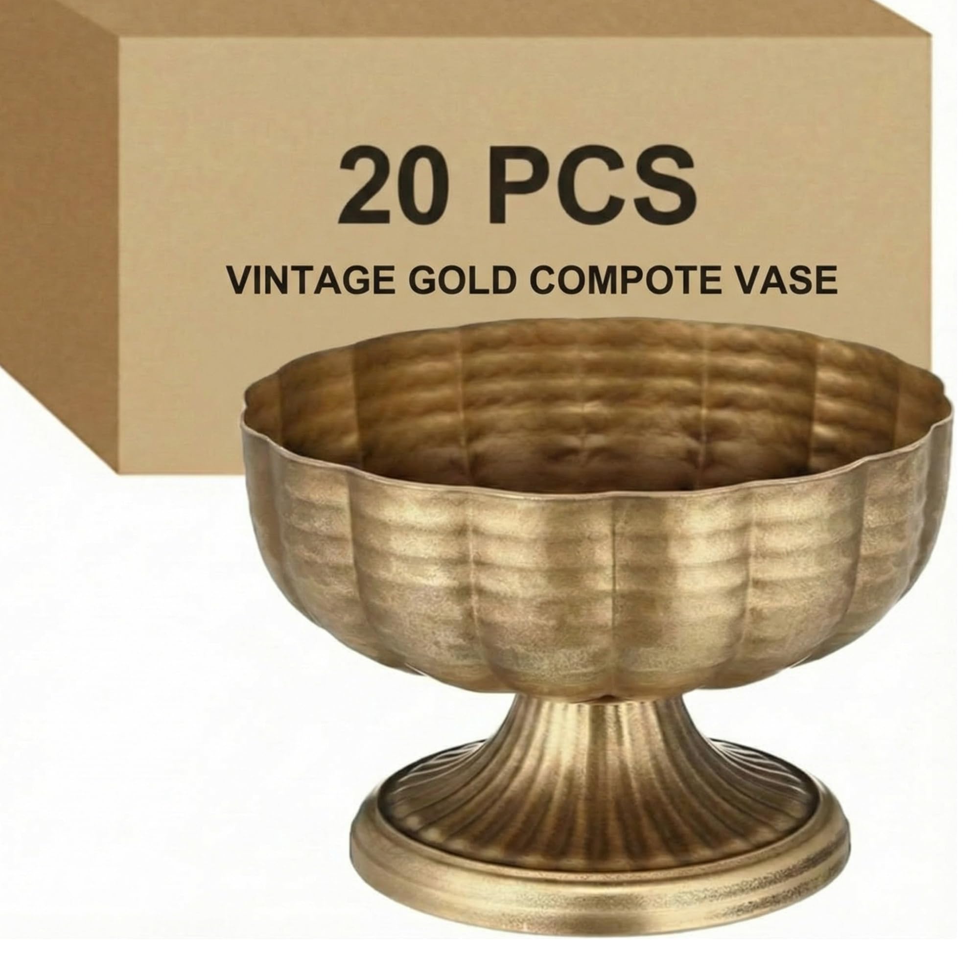 Amazon.com: Ninehaoou 20 Pcs Vintage Gold Compote Vase for