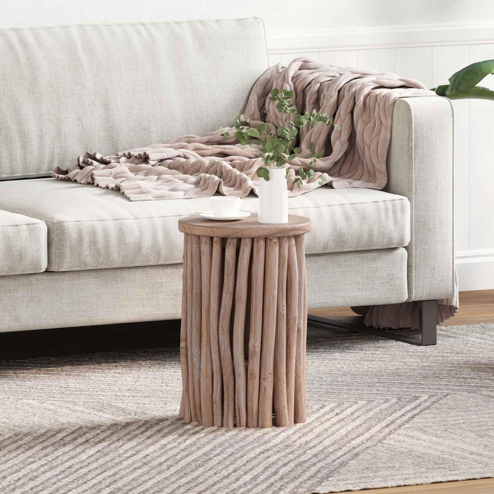 Taburete de madera natural, 30 x 30 x 45 cm, de teca maciza, resistente a la intemperie y duradero, ideal para interior y exterior, ahorra espacio, apilable, asiento versátil para cocina