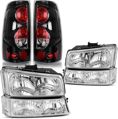 Miniatura 1 de DWVO Conjunto de luces traseras para faros delanteros compatibles con Chevy Silverado 15002500HD 2003-2006, Silverado 2500 2003-2004, Silverado 3500