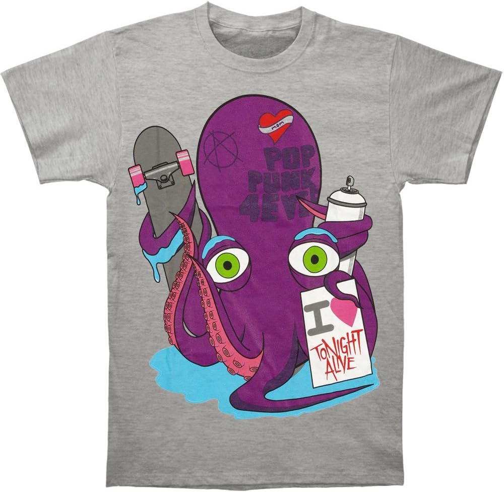 Men's Octopus T-Shirt X-Large Grey