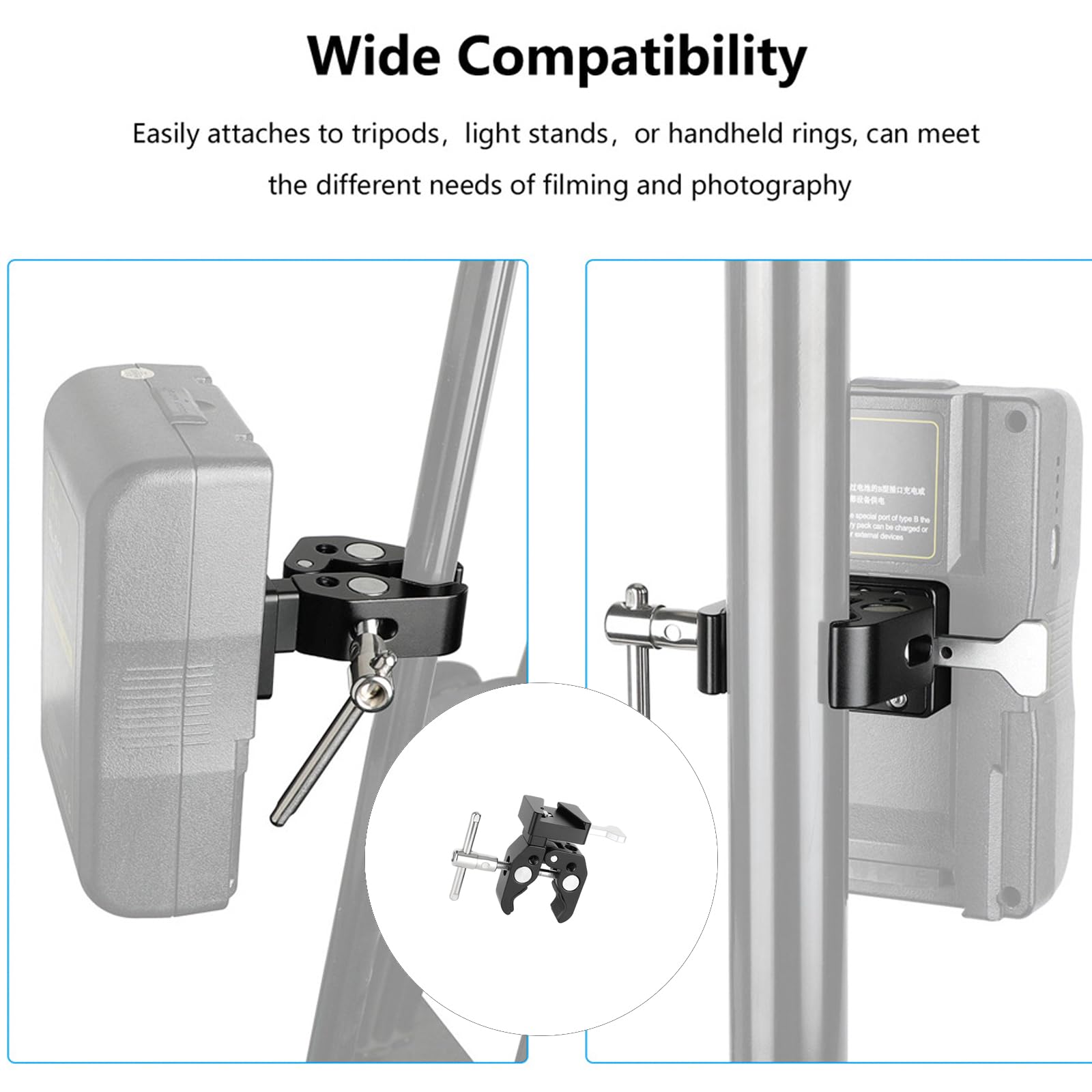 Duty aluminiowy super zacisk V-Lock Mount Quick Release adapter do aparatu DSLR bateria super zamienna bateria szybkiego uwalniania
