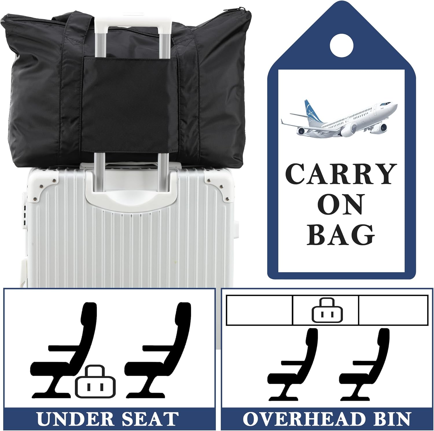 Leberna Travel Duffle Bags Packable Luggage Bag Lightweight Tote Bag - Image 6