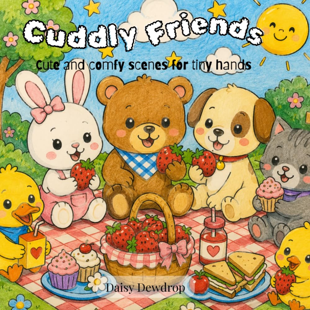 Cuddly Friends: Cute and cozy colouring book