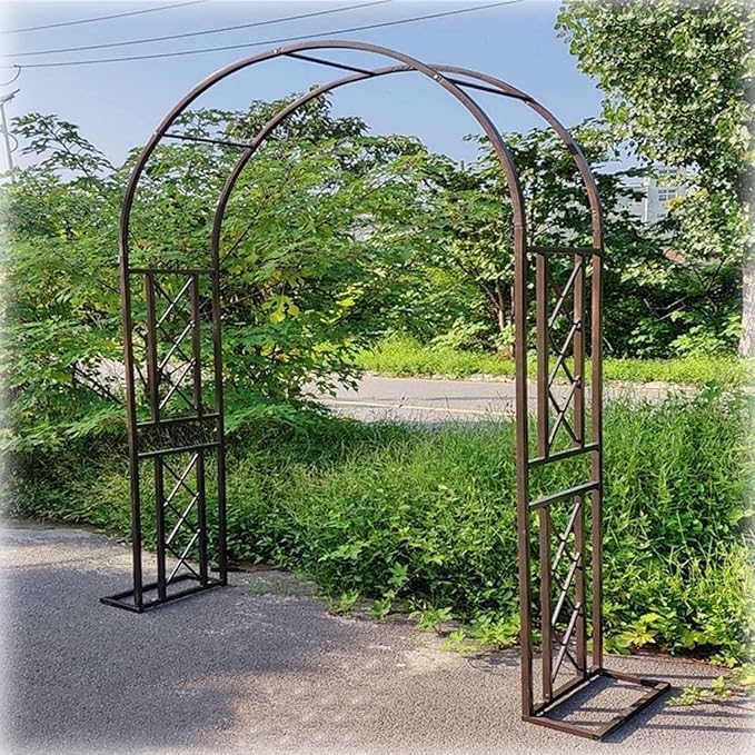 Arche de jardin en métal marron 220x230x40 cm pour rosiers grimpants