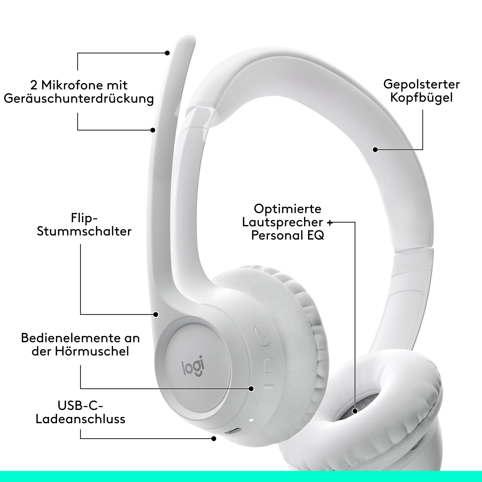 Logitech Zone 300 Wireless Bluetooth Headset – Bild 6
