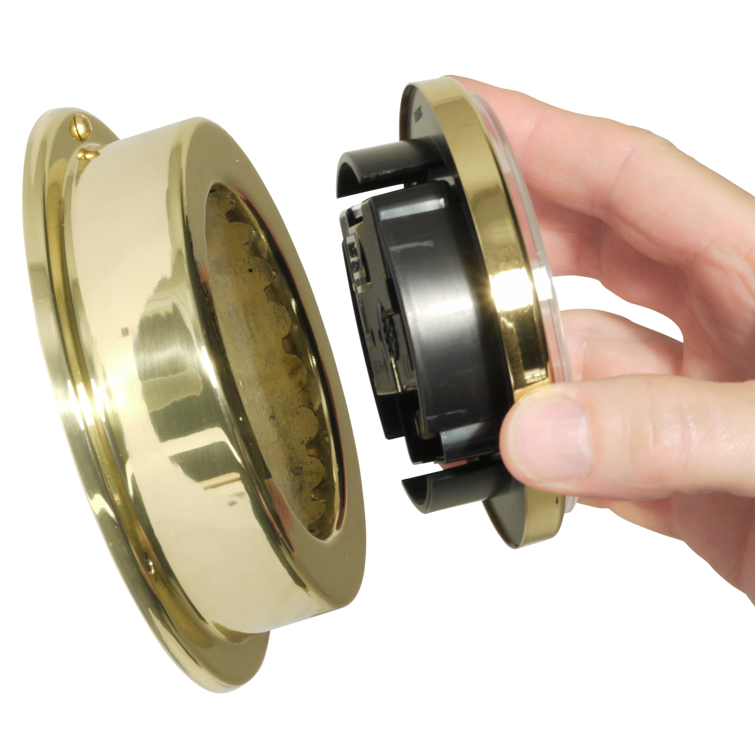 DELITE Barometer Altitude Messing poliert, Glas aus PMMA Acryl, Genauigkeit +/-7hPa, Durchmesser 95 mm, von vorne bedienbar, Made in Dänemark