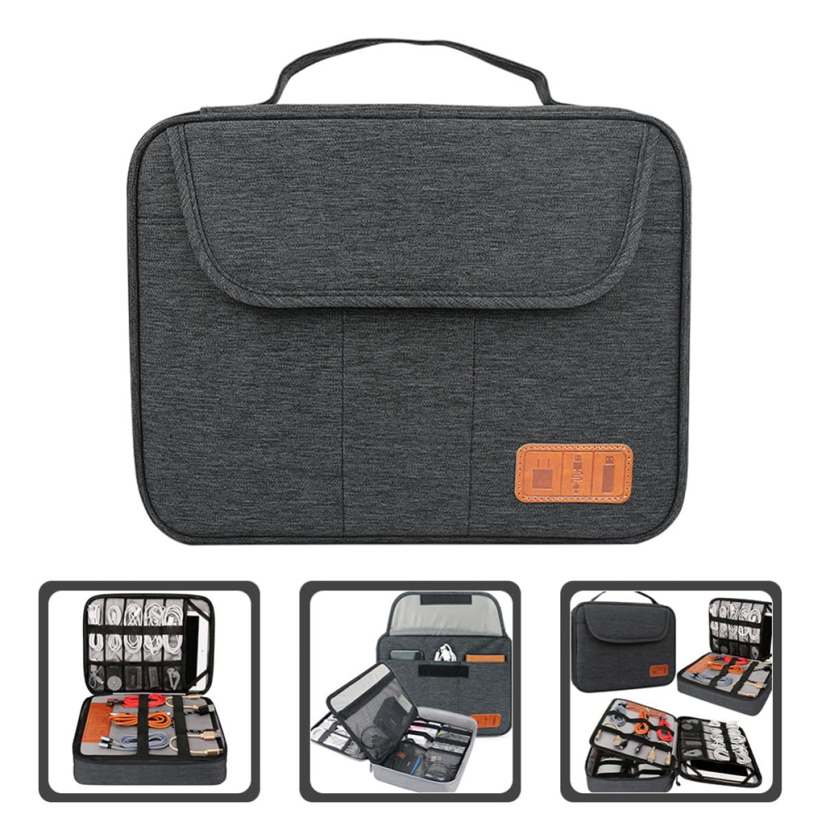 OSALADI Borsa Organizer per Cavi da Viaggio Grande Capacità in Poliestere Doppio Strato e Tasche per Cellulare per Viaggi