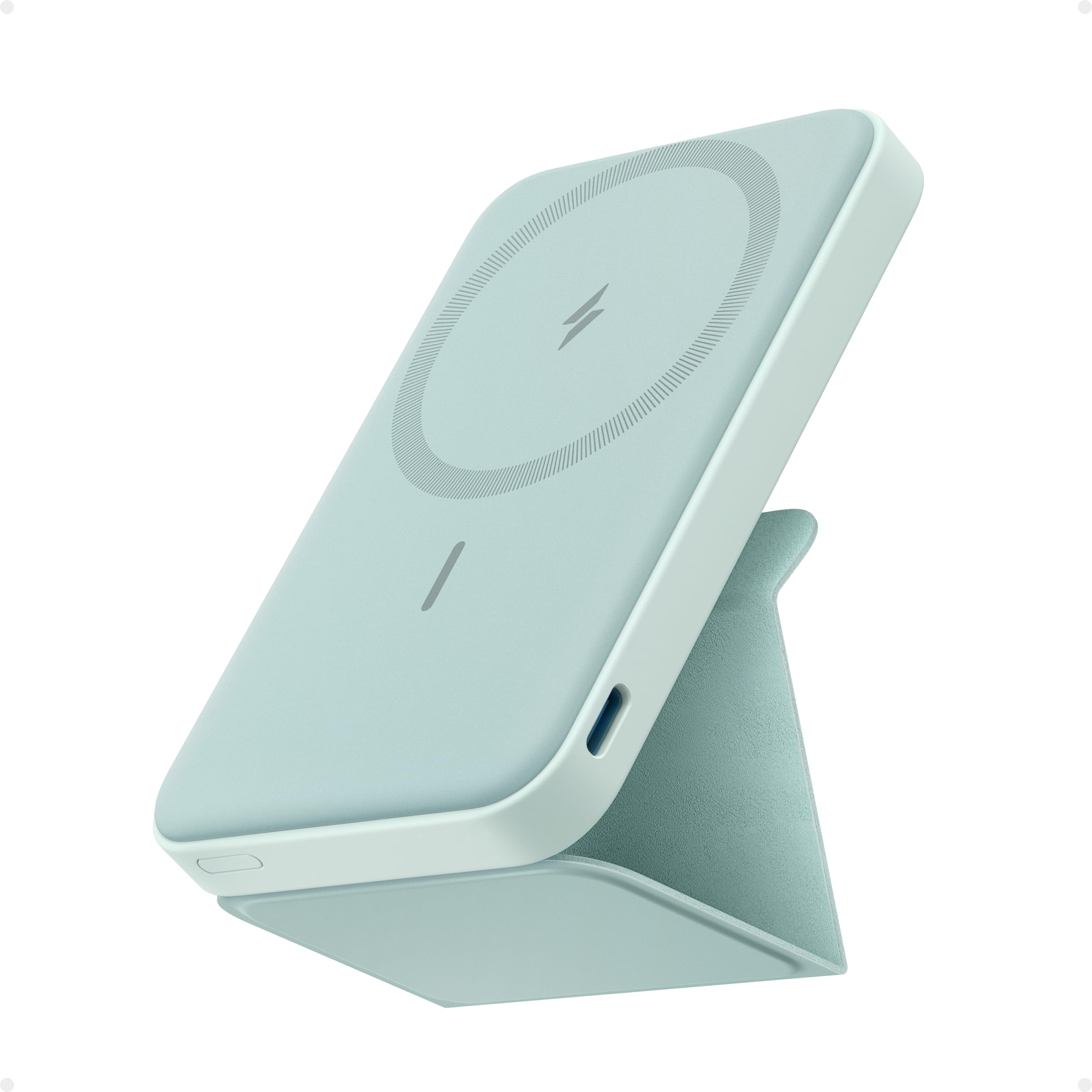 Anker 622 Magnetische Kabellose Powerbank (MagGo), 5000mAh Klappbare Magnetische Powerbank mit USB-C für iPhone 17/16/15/14/13/12, Jadegrün