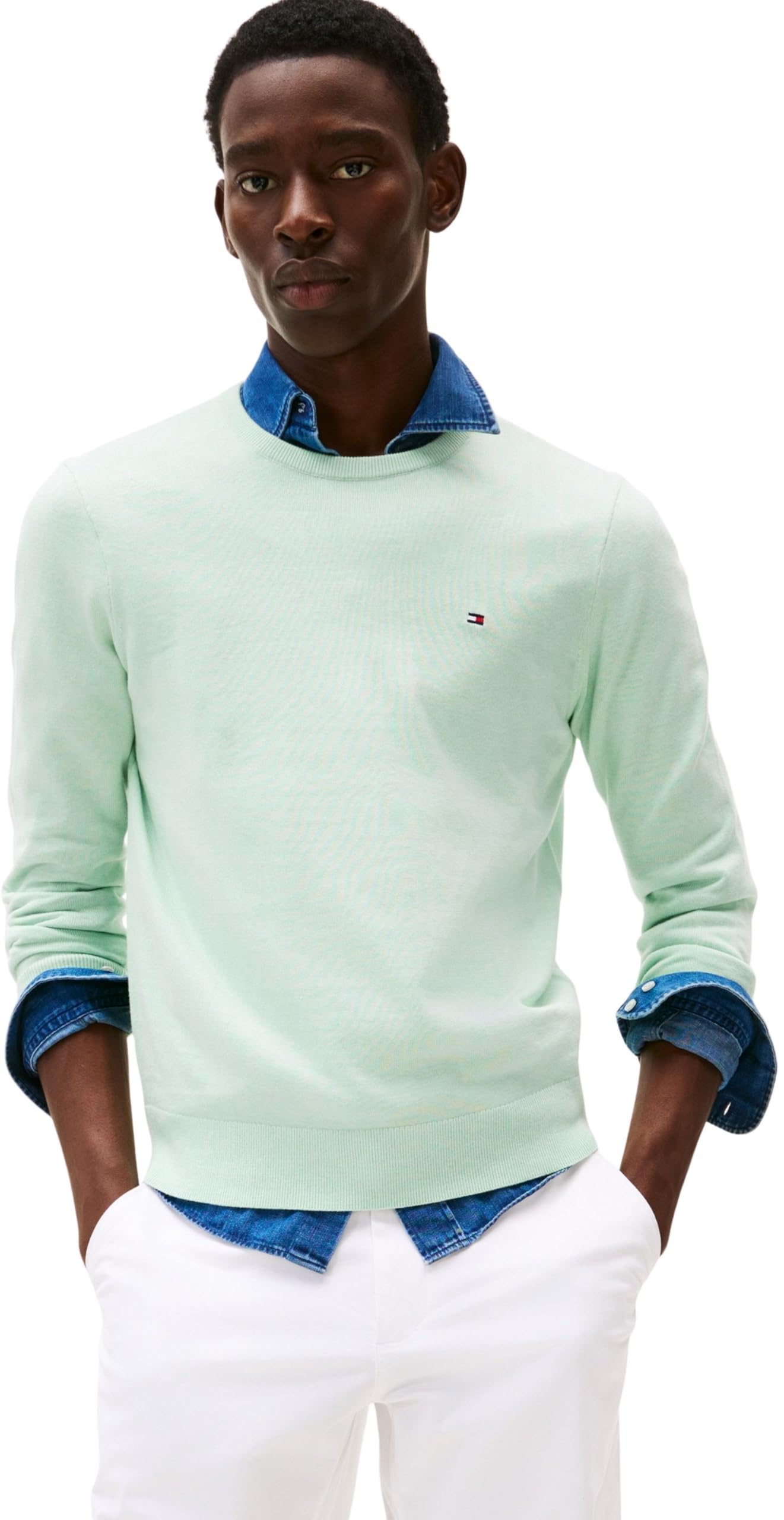 Tommy Hilfiger Herren Pullover Essential Cotton mit Rundhalsausschnitt