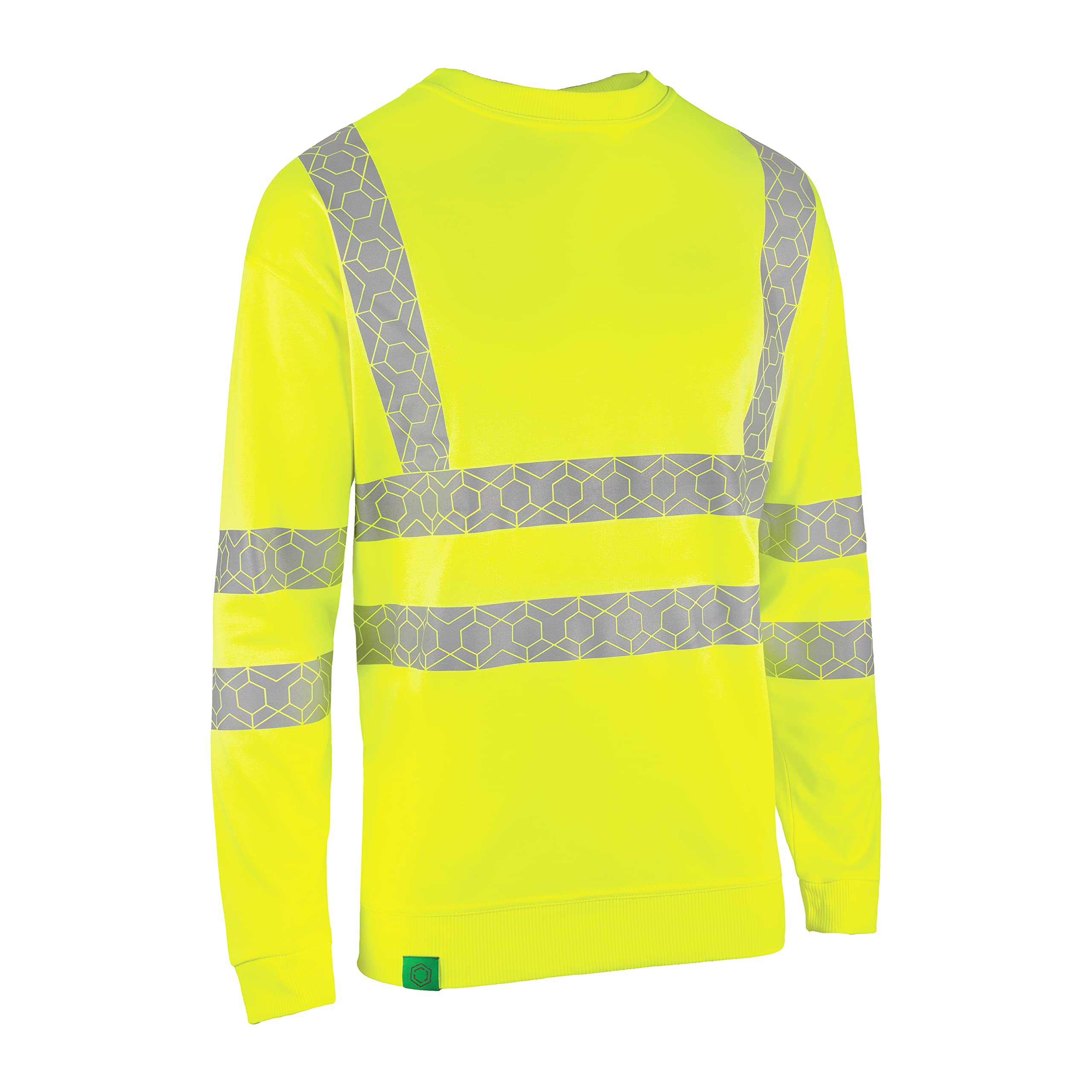 Beeswift Envirowear Saturn Yellow Hi-Vis Sweatshirt Unisex Reflective Sustainable Circular Process Safety PPE Workwear - Large