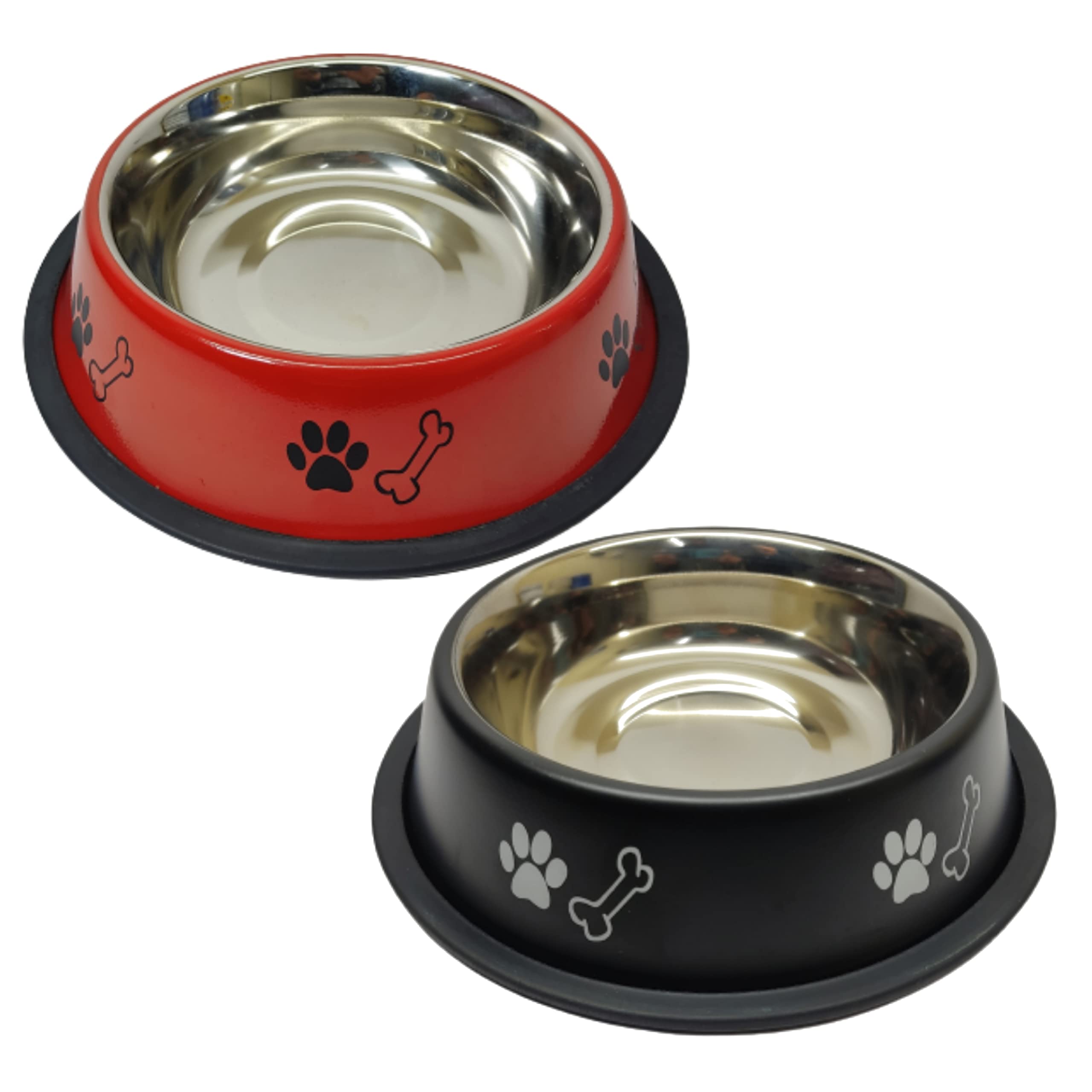 See full amazon price history chart for Fouresta Dog Bowl Combo 710 ml Pack of 2 Food Water Feeding Pet Bowl Non-Skid Stainless Steel Round Dog Bowl with Paw Bone Printed Bowl for Dog (Black and Red) Fouresta Dog Bowl Combo 710 ml Pack of 2 Food Water Feeding Pet Bowl Non-Skid Stainless Steel Round Dog Bowl with Paw Bone Printed Bowl for Dog (Black and Red) (B09RQGL62N) Amazon Price History, Amazon Price Tracker