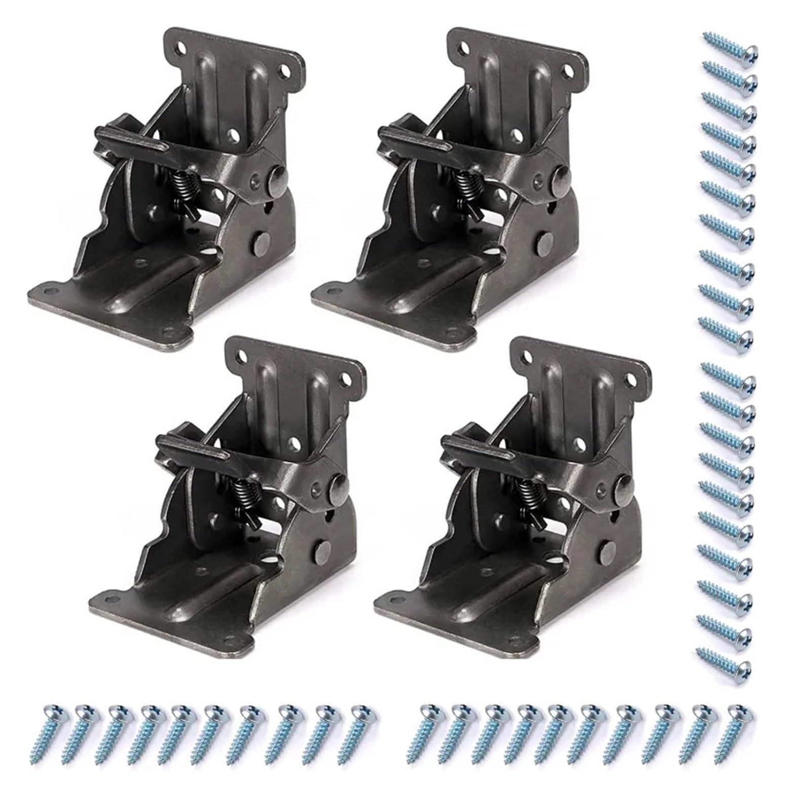 Cbtyacvlp Black-4Pcs 4 Pack Foldable Self-Locking Bracket Hinge With Screws Extension Support For Table Leg Bed Workbench(Black-4Pcs)