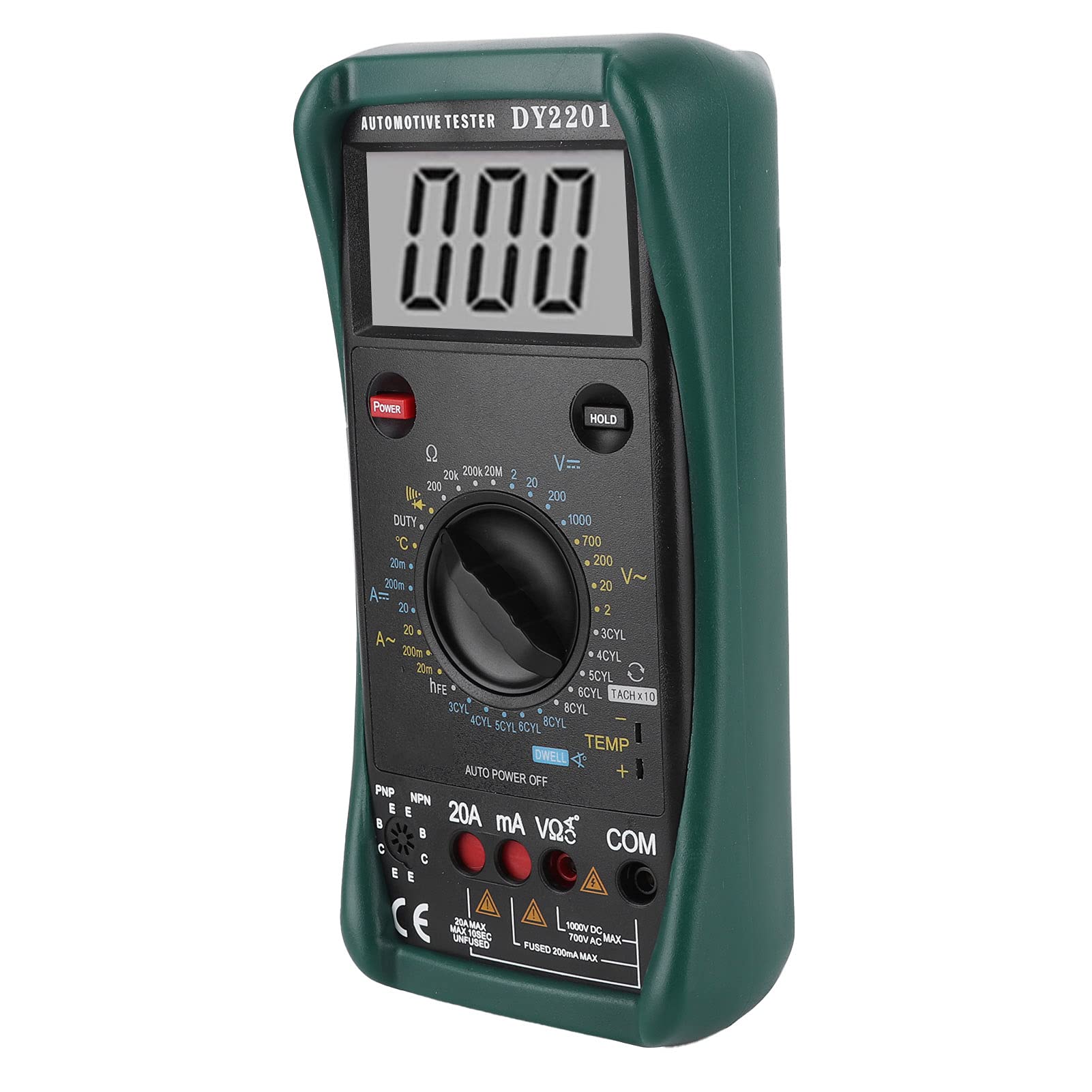 Keenso Multímetro Digital, Probador de Rango Automático con Medición de Temperatura de Resistencia de Corriente de Voltaje CA, Retención de Datos de Zumbador de Continuidad, para