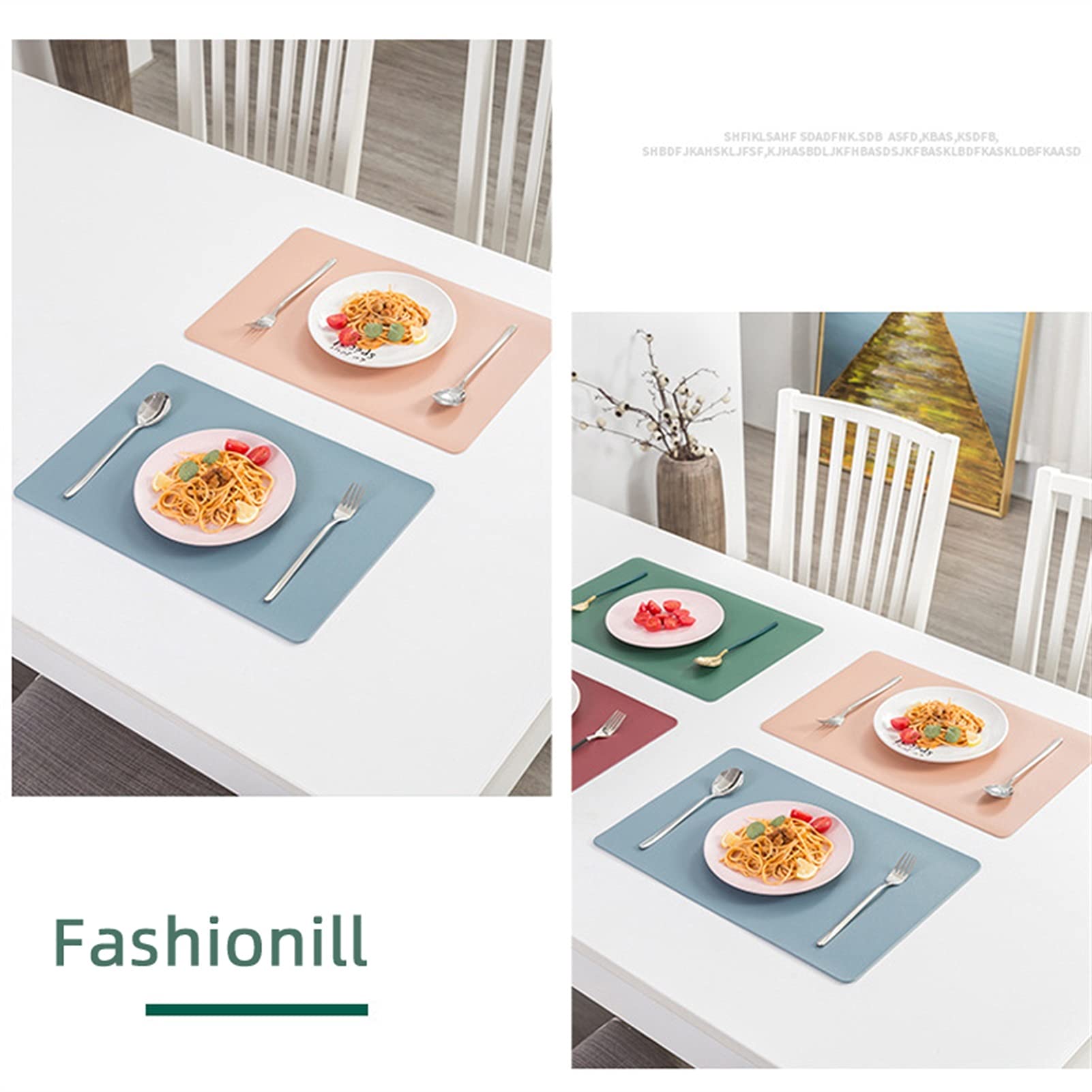 Conjunto de 6/6/8/10 Poliéster de cuero Faux Placemat CLORURO DE POLIVINILO Mat for la cocina Resistente a las manchas, decoraciones navideñas for el accesorio de mesa for el hogar