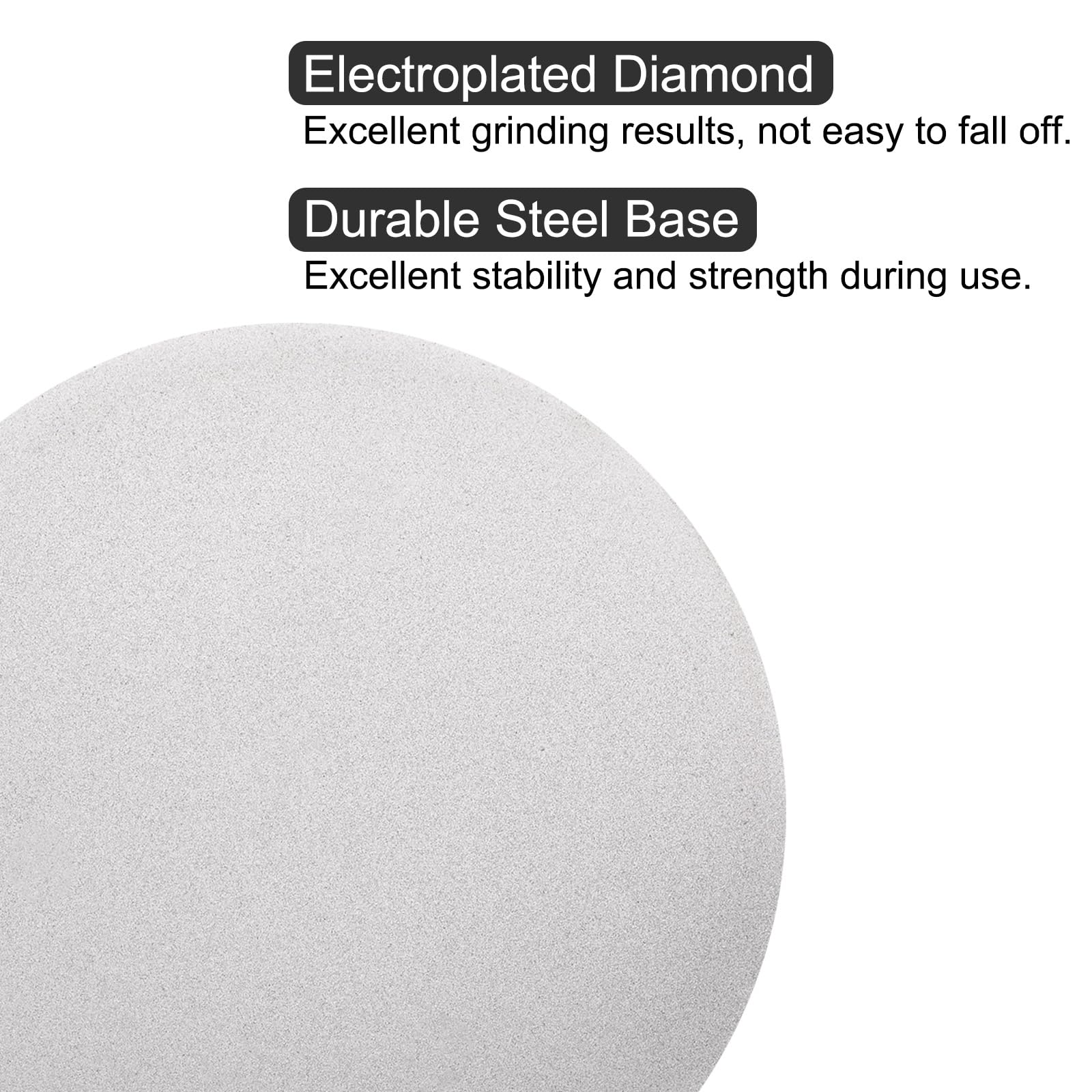 uxcell Disco de lijado de diamante, grano 150, sin agujero central, disco de pulido plano, rueda abrasiva para azulejos de piedras preciosas, porcelana, vidrio, piedra y metal