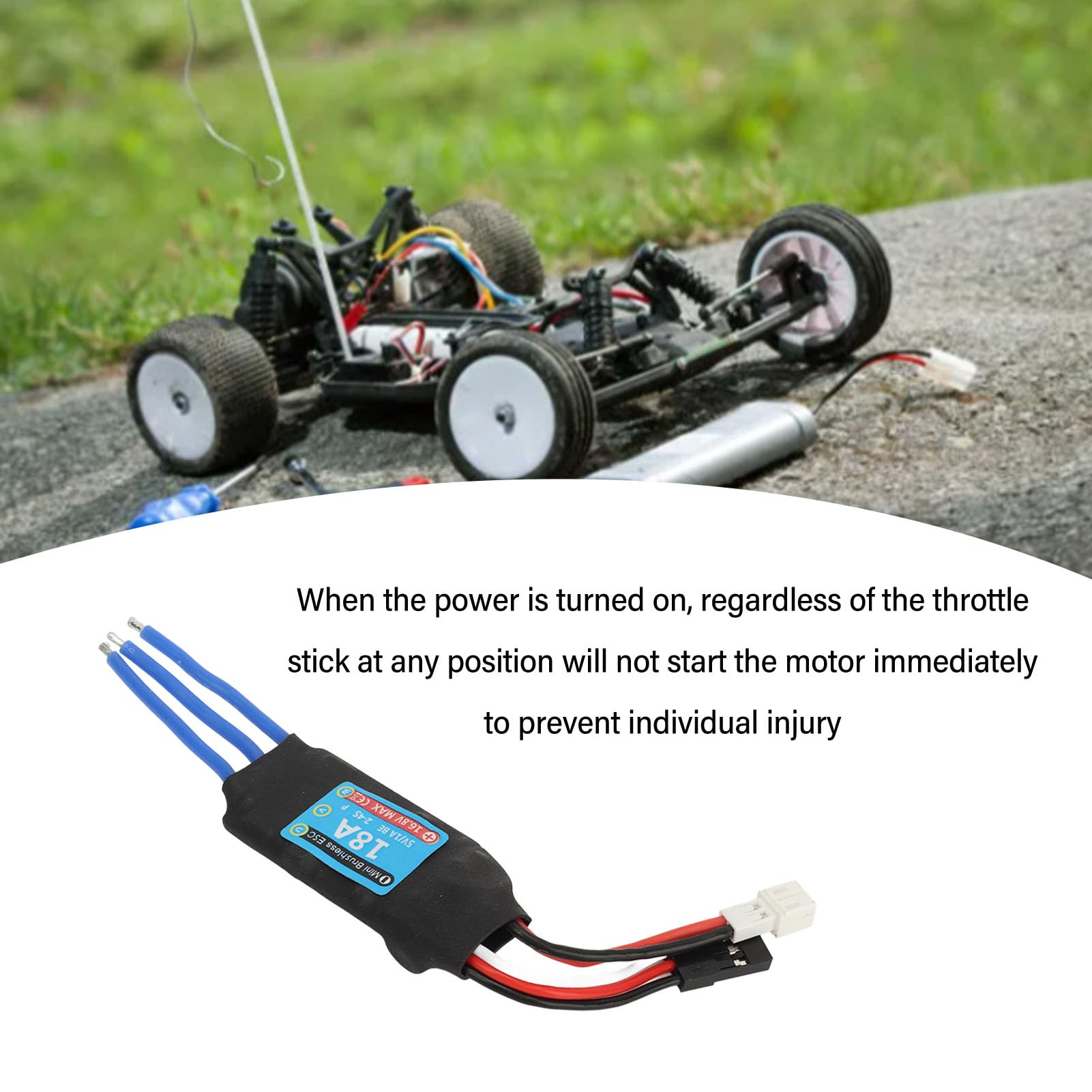 18A Brushless ESC Speed Controller – Mini PCB For WLtoys RC Cars, Replacement Electric Speed Control With Low Voltage Protection - View #6