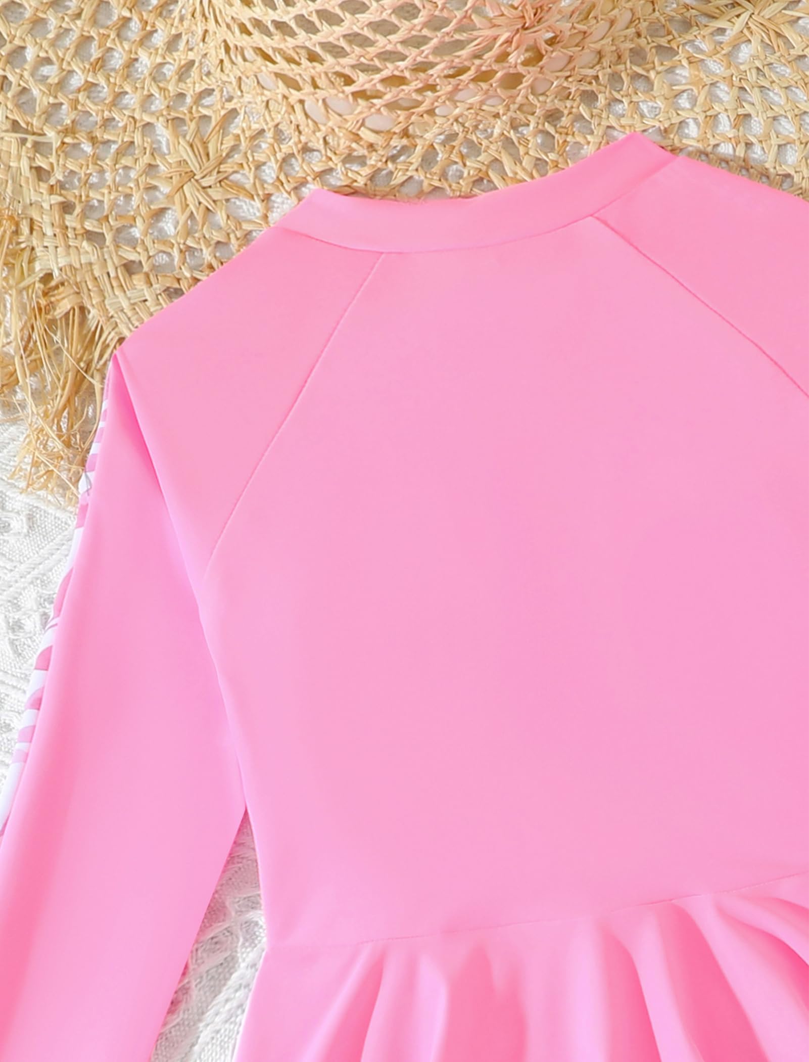 IMEKIS Maillot de bain musulman à manches longues pour filles - Maillot de bain à manches longues - Imprimé tropical - Haut de bain avec pantalon de bain 2 pièces - Pour enfants de 8 à 12 ans