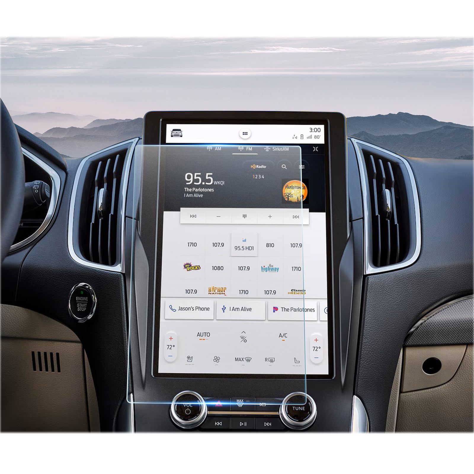 CDEFG Matte Anti-Glare for Ford Edge 2021 2022 2023 2024 Screen Protector, 12 Inch Touchscreen, Edge (SE, SEL, ST-Line, Titanium, ST) Accessories Matte Tempered Glass