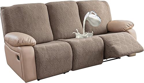 Miniatura 36 de Fundas de sofá reclinable 100% impermeables, 3 piezas cubiertas elásticas para sofá reclinable para sofá de 3 cojines, apto para mascotas, fundas de